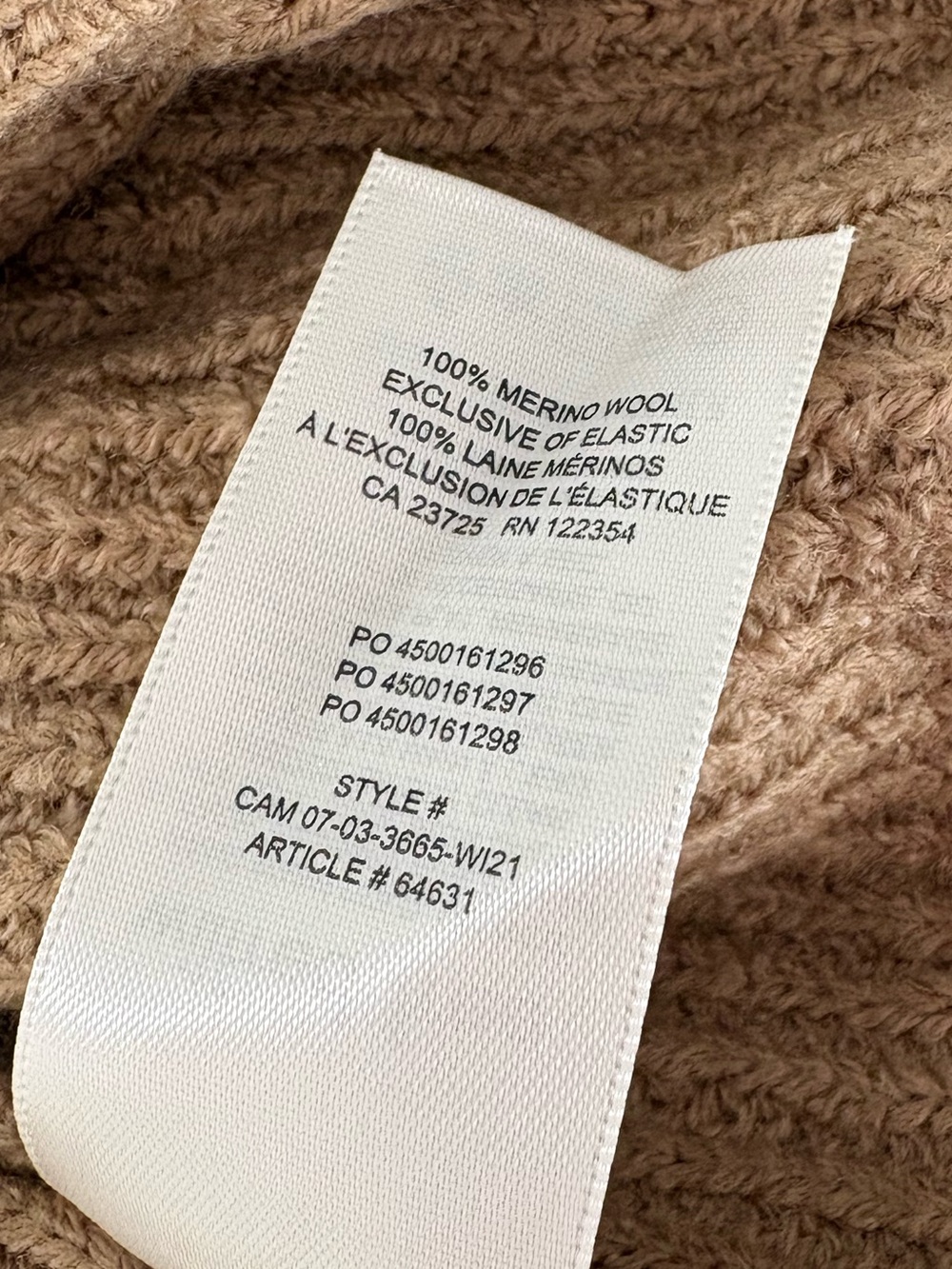 Aritzia Wilfred Free Unwind Merino Wool Open-Front Cardigan Camel Size Small - Picture 8 of 8